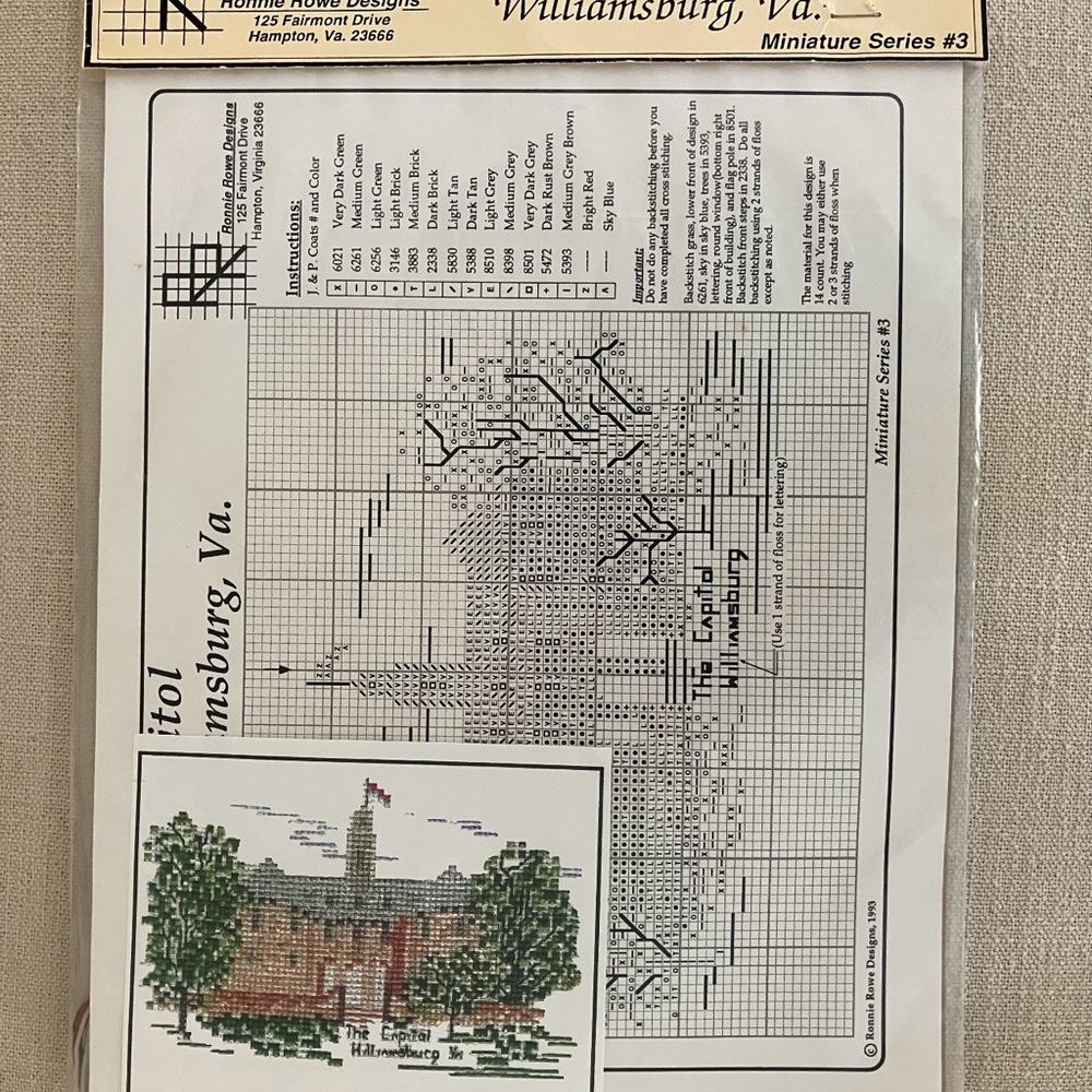 Williamsburg Cross Stitch Kit